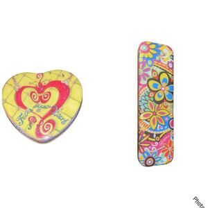 Brighton Floral Hearts EMPTY Necklace Watch Jewelry Tins Lot Of 2 Vintage